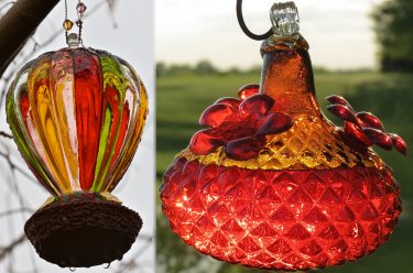 glass hummingbird feeders