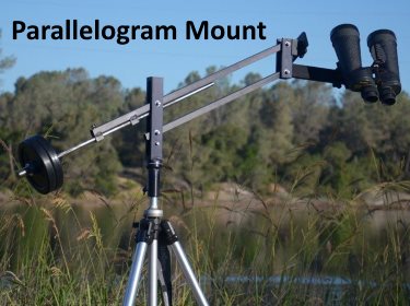 parallelogram binocular mount for astronomical observations