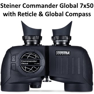 steiner commander global marine binoculars 7x50 with reticle and compass