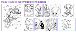 Tweety Bird coloring sheets