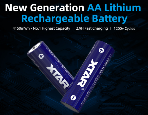 XTAR AA 1.5V 4150mWh Lithium Rechargeable Batteries